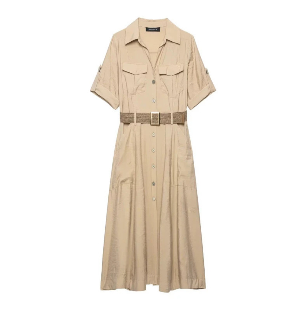 ZARA Feng Versatile Elegant Mid Sleeve Shirt Dress